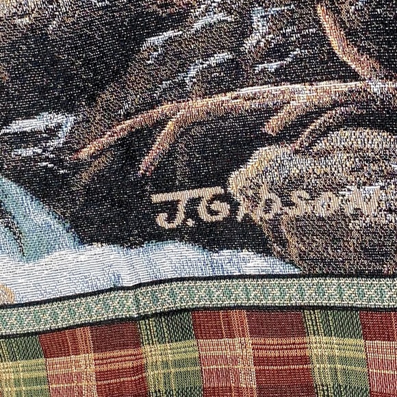 Vintage Mohawk Home Bear Tapestry Throw Blanket W Fringe - Picture 5 of 15